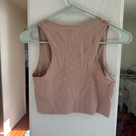 NWT Garage Stella Seamless Plunge Crop Top in Blush - Picture 2 of 3
